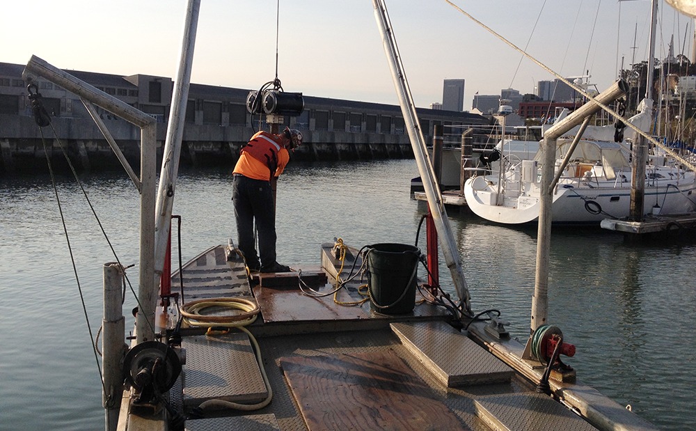 Collecting 20-ft sediment cores using vibratory drilling