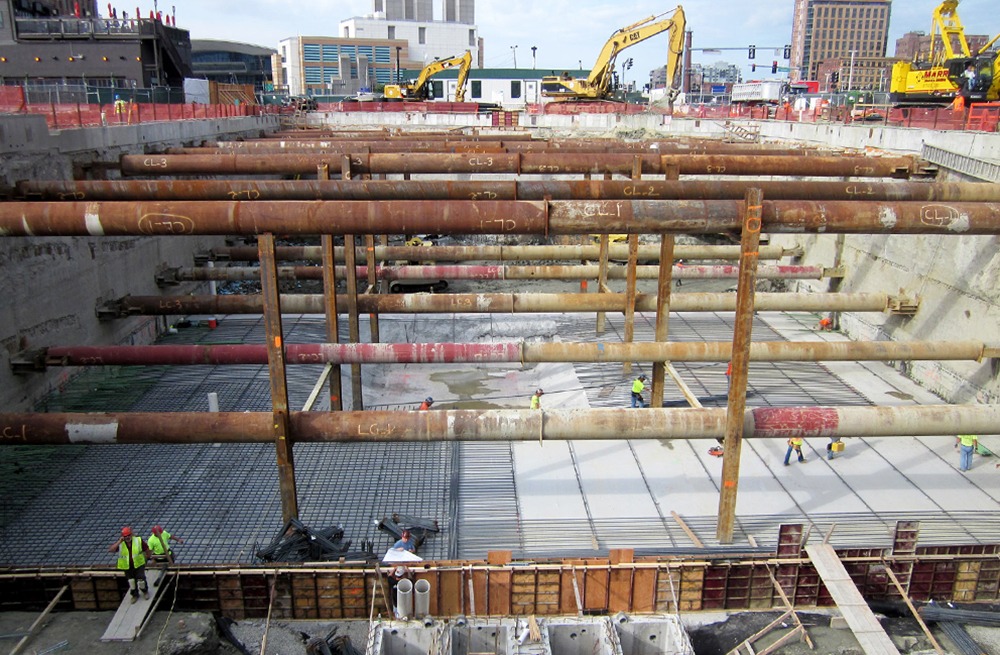 Boston seaport construction foundation design
