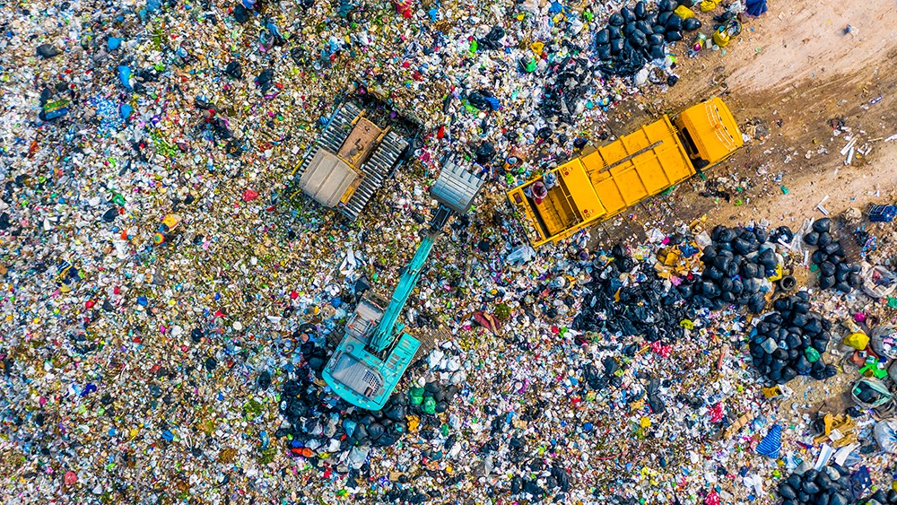 Aerial view of landfill