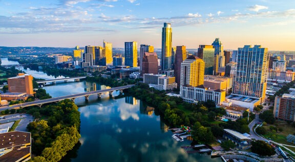 Aerial view of Austin