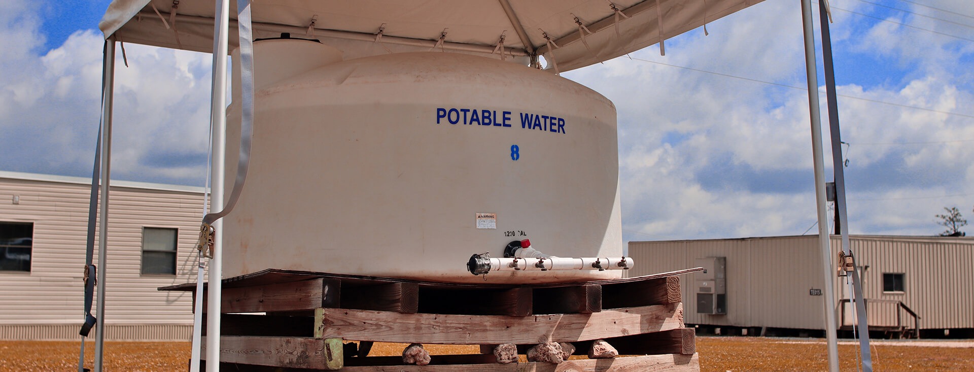 Image of large water tank labeled 