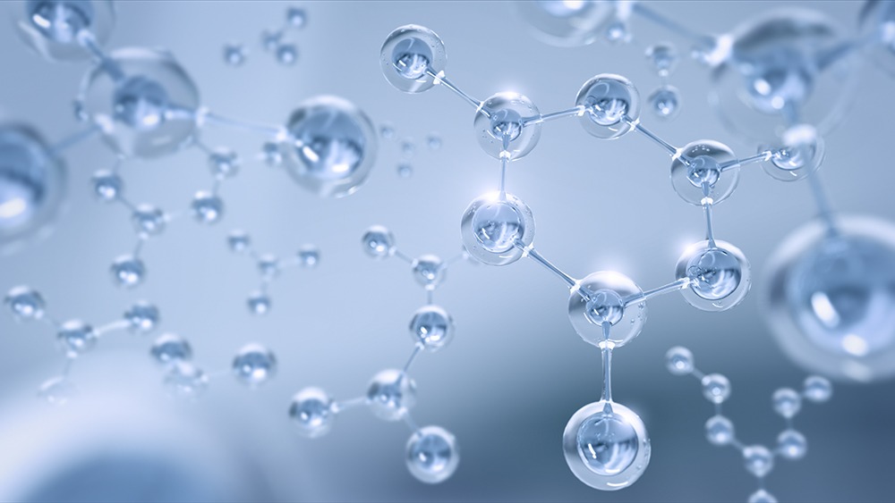 Close-up illustration of molecules
