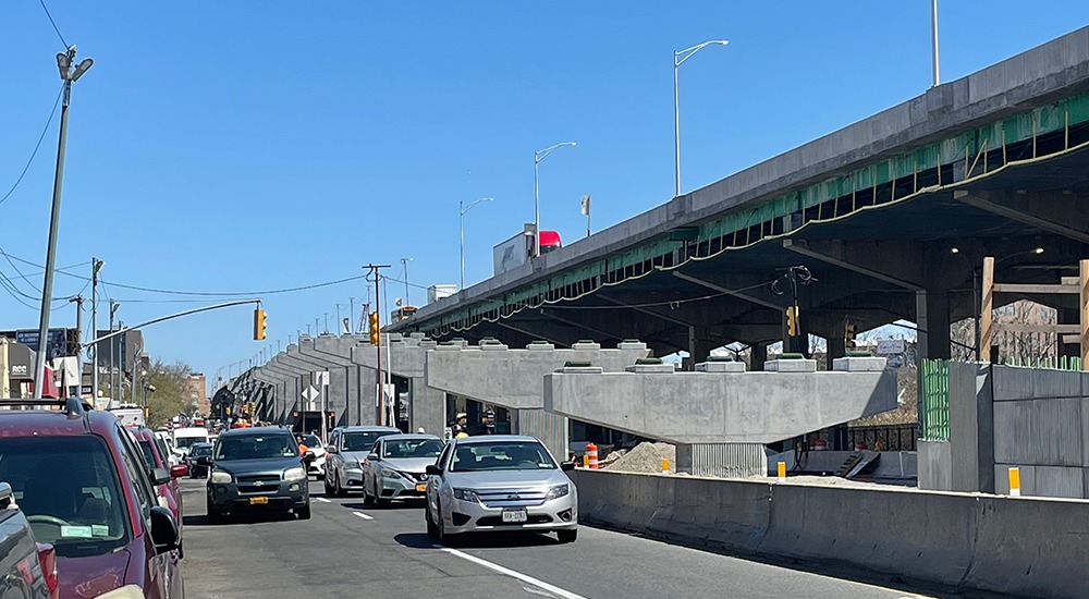 Traffic by the Bruckner Expressway.