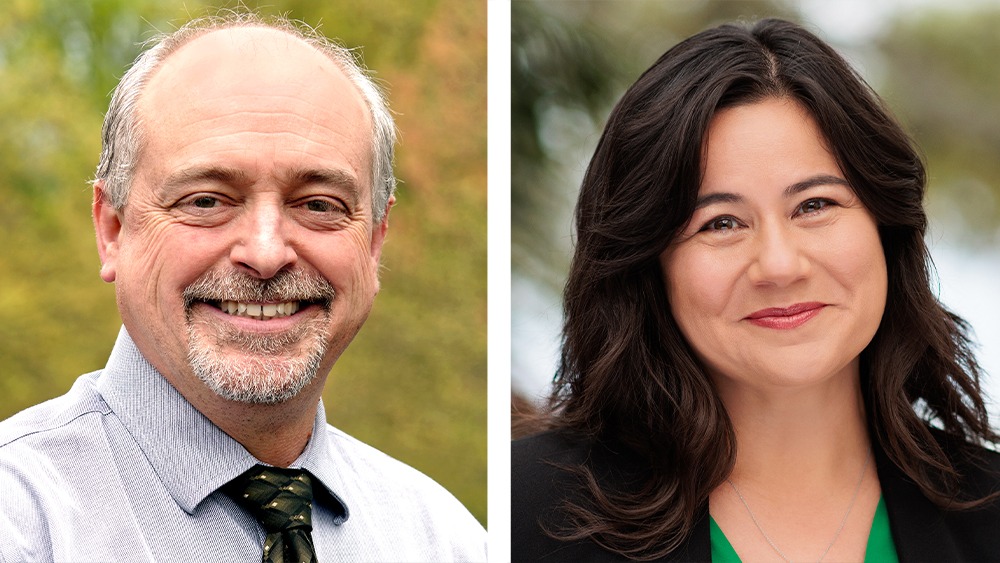 Head shots of Adam Tucker and Judy Herman