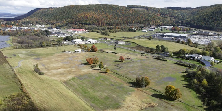 The site following demolition now includes approximately 40 acres of vegetated land.