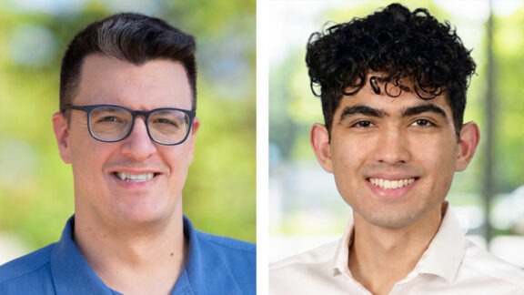 Headshots of Nick Machairas and Jacob Aldrich.