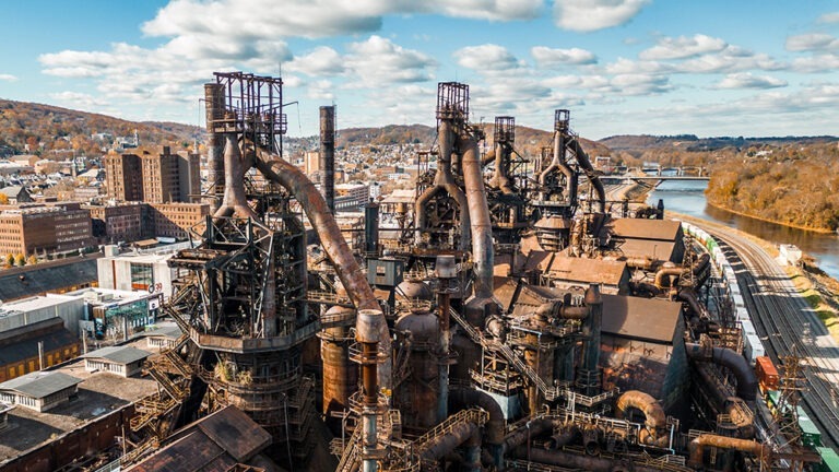 Steelmaking manufacturing plant in Bethlehem, Pennsylvania